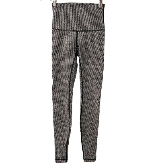 Lululemon Wunder Under High Times Pant Legging Teeny Tooth White Black size 4 - Picture 4 of 16